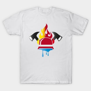 Firefighter helmet and fire ax T-Shirt